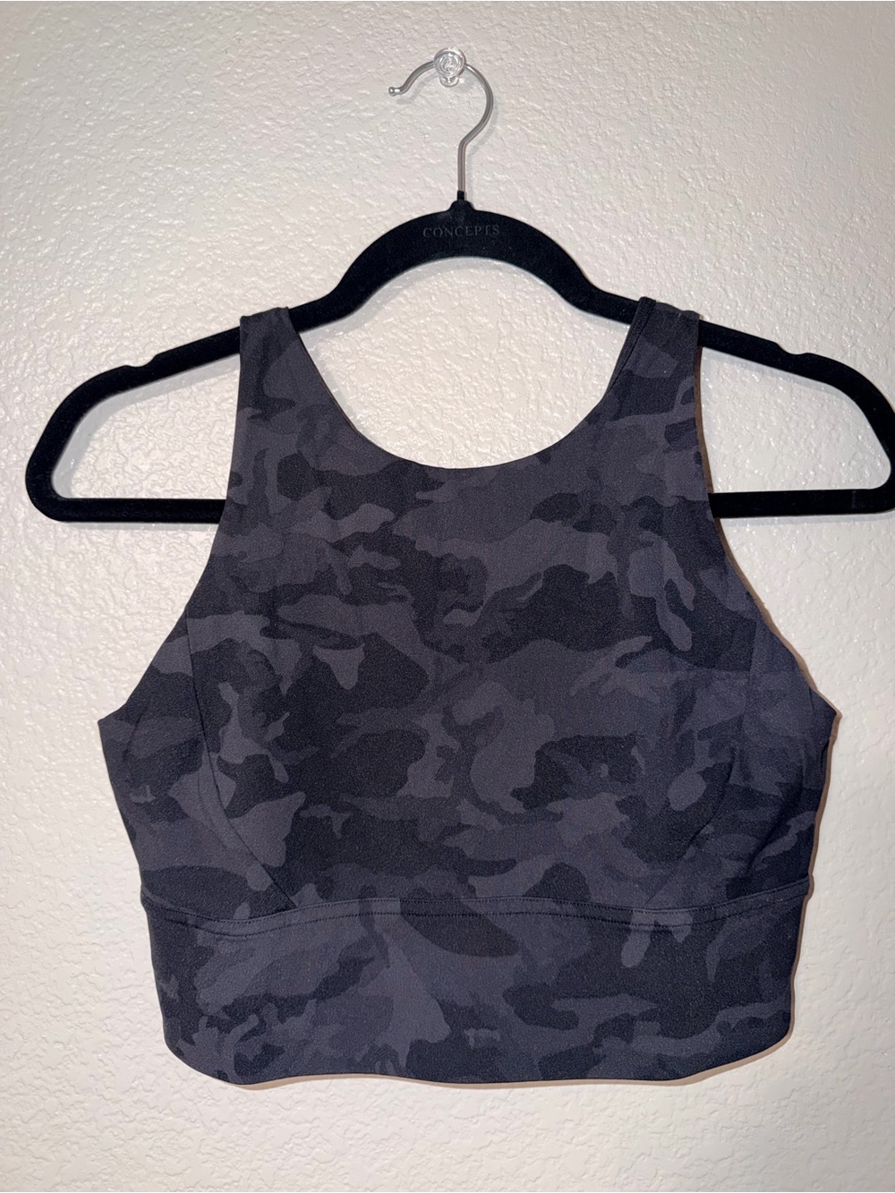 Lululemon Gray Camo High Neck Long Line Sports Bra